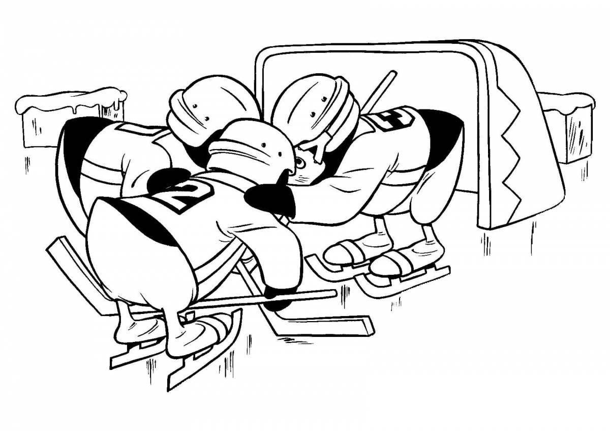 Photo Tempting hockey coloring page
