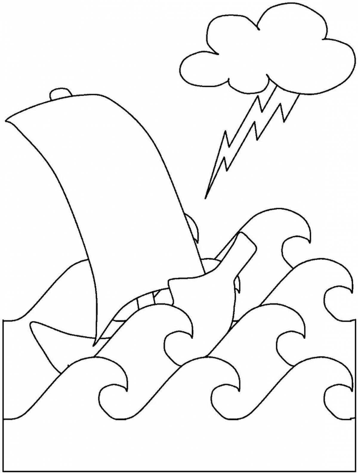 Blooming storm coloring page