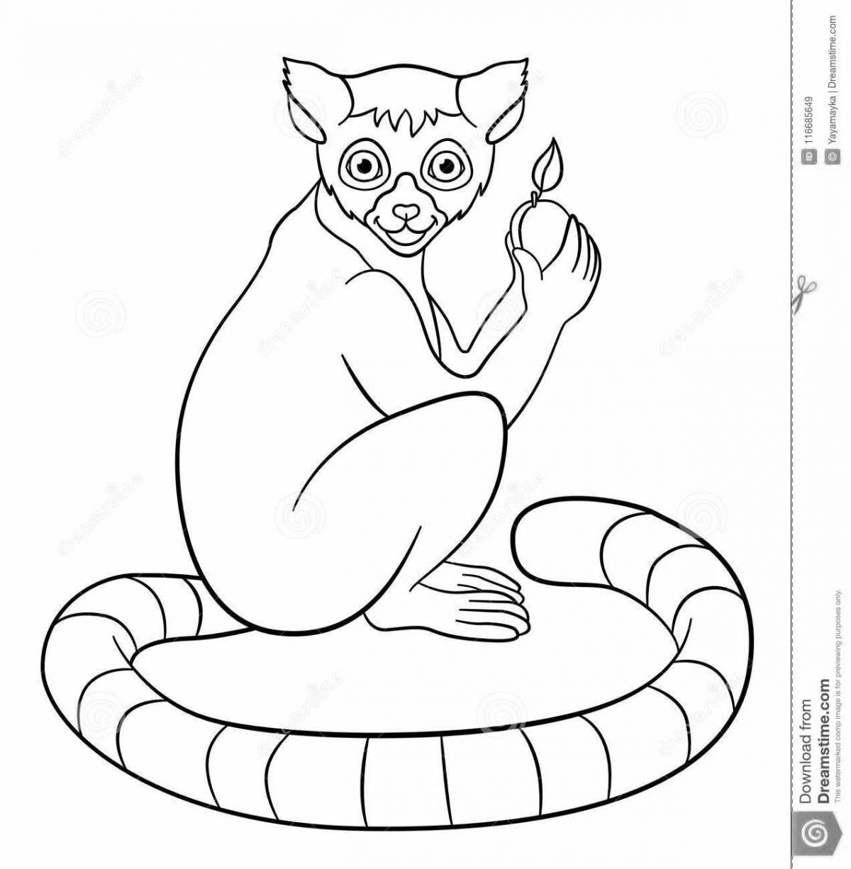 Animated loris coloring page
