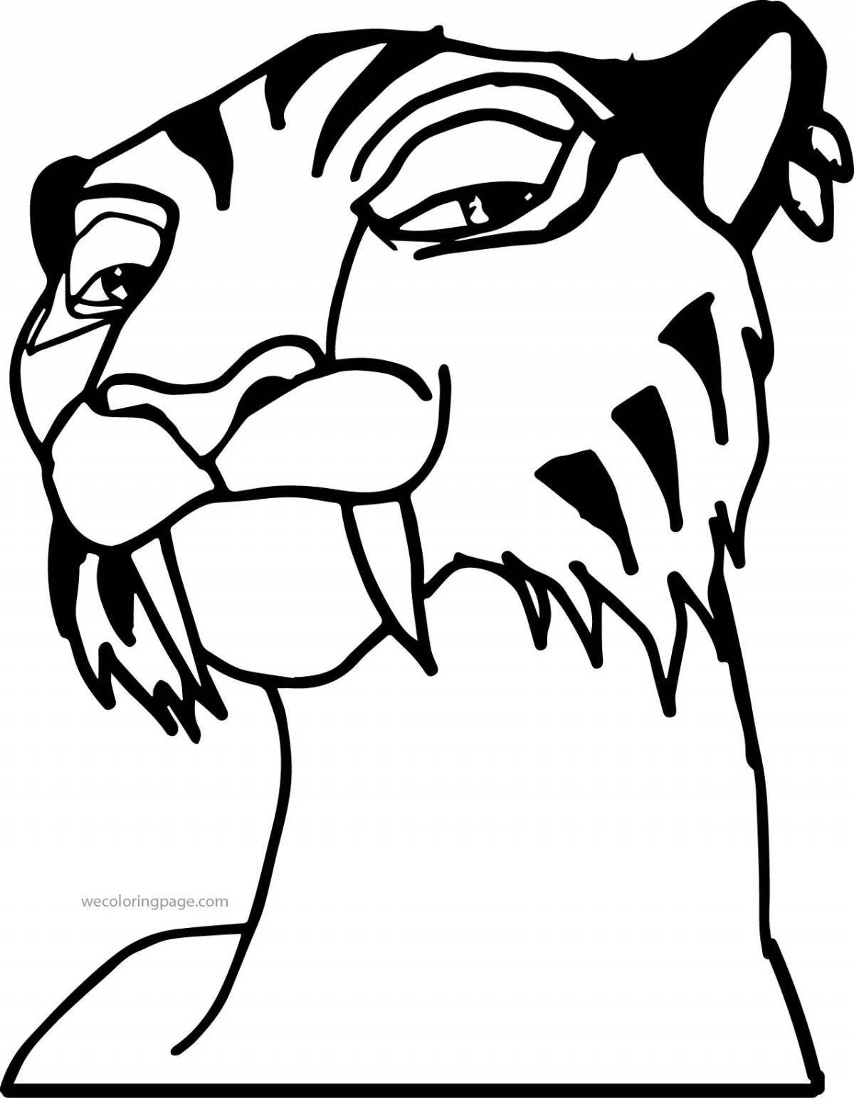 Glorious saber tooth coloring page