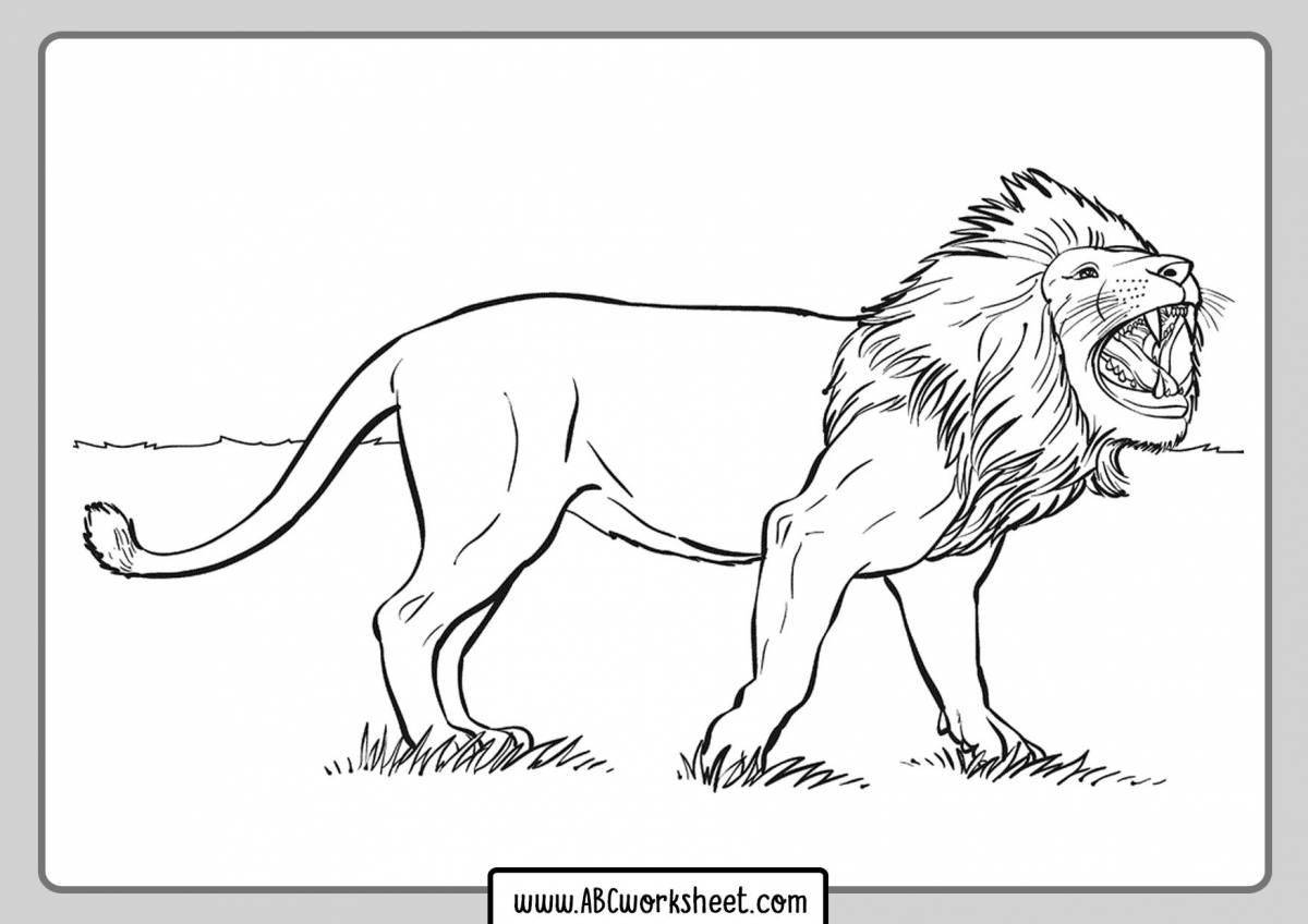 Finely colored saber tooth coloring page