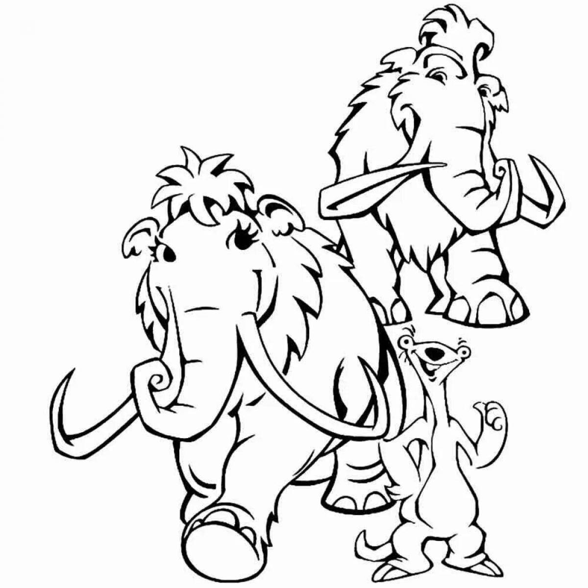 Intricate sabertooth coloring page