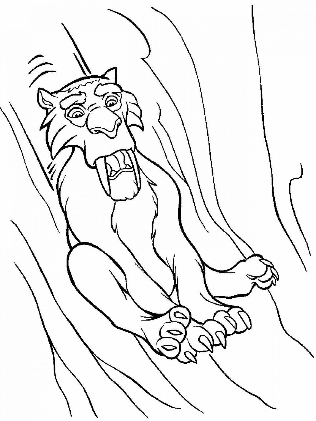 Coloring page graceful saber-toothed tiger