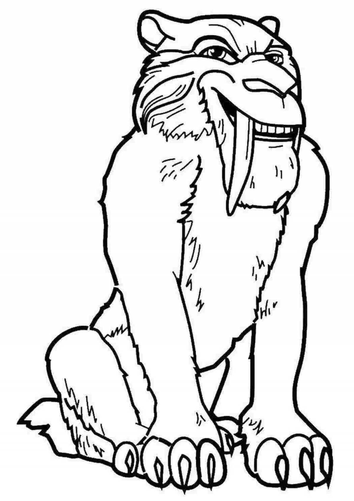 Amazing saber tooth coloring page