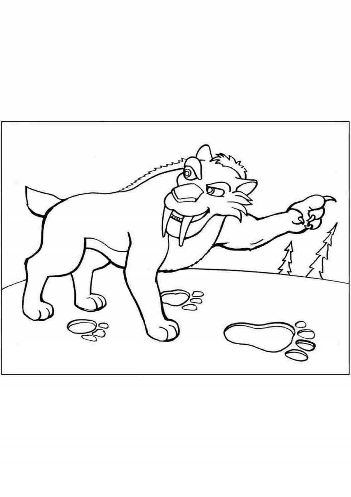 Photo Fun coloring saber-toothed tiger