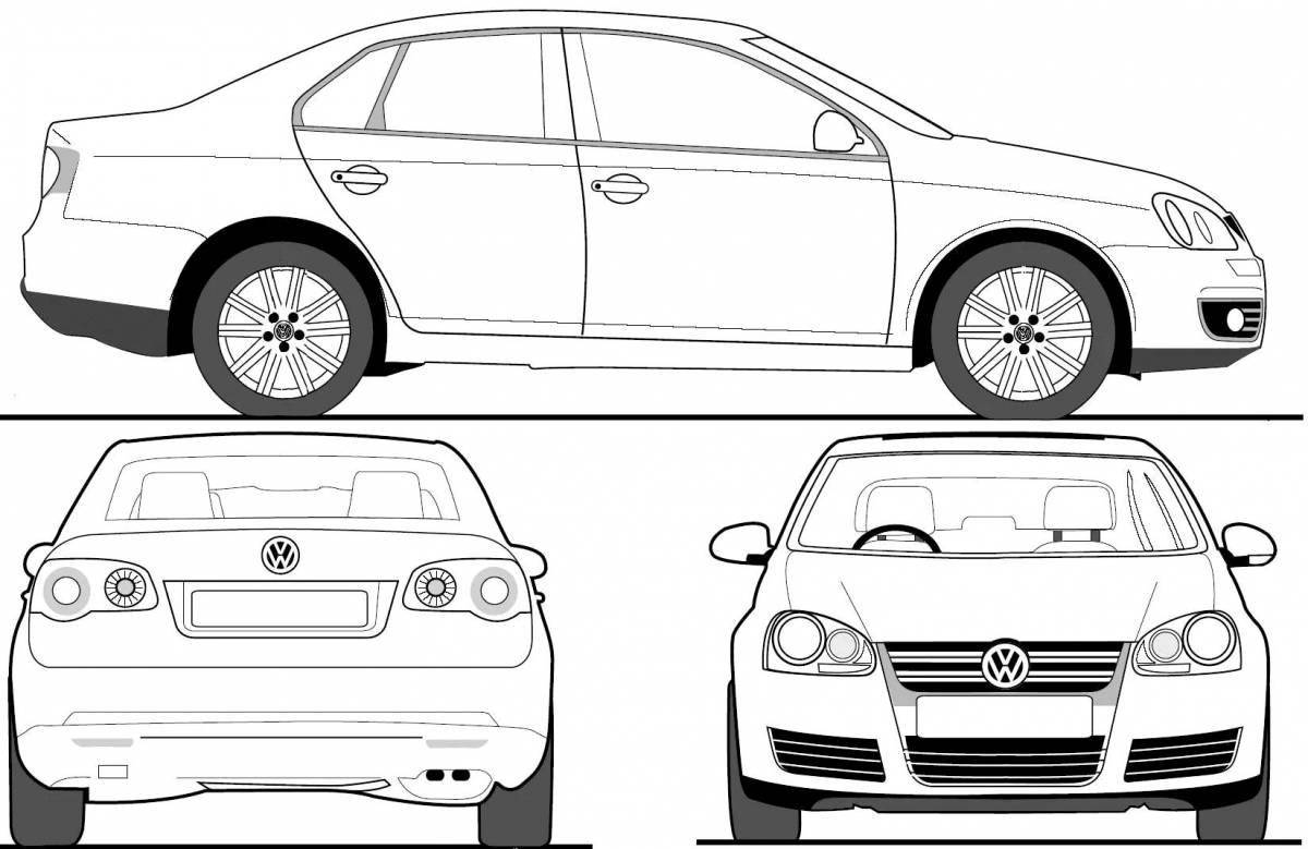Colorful sedan coloring page