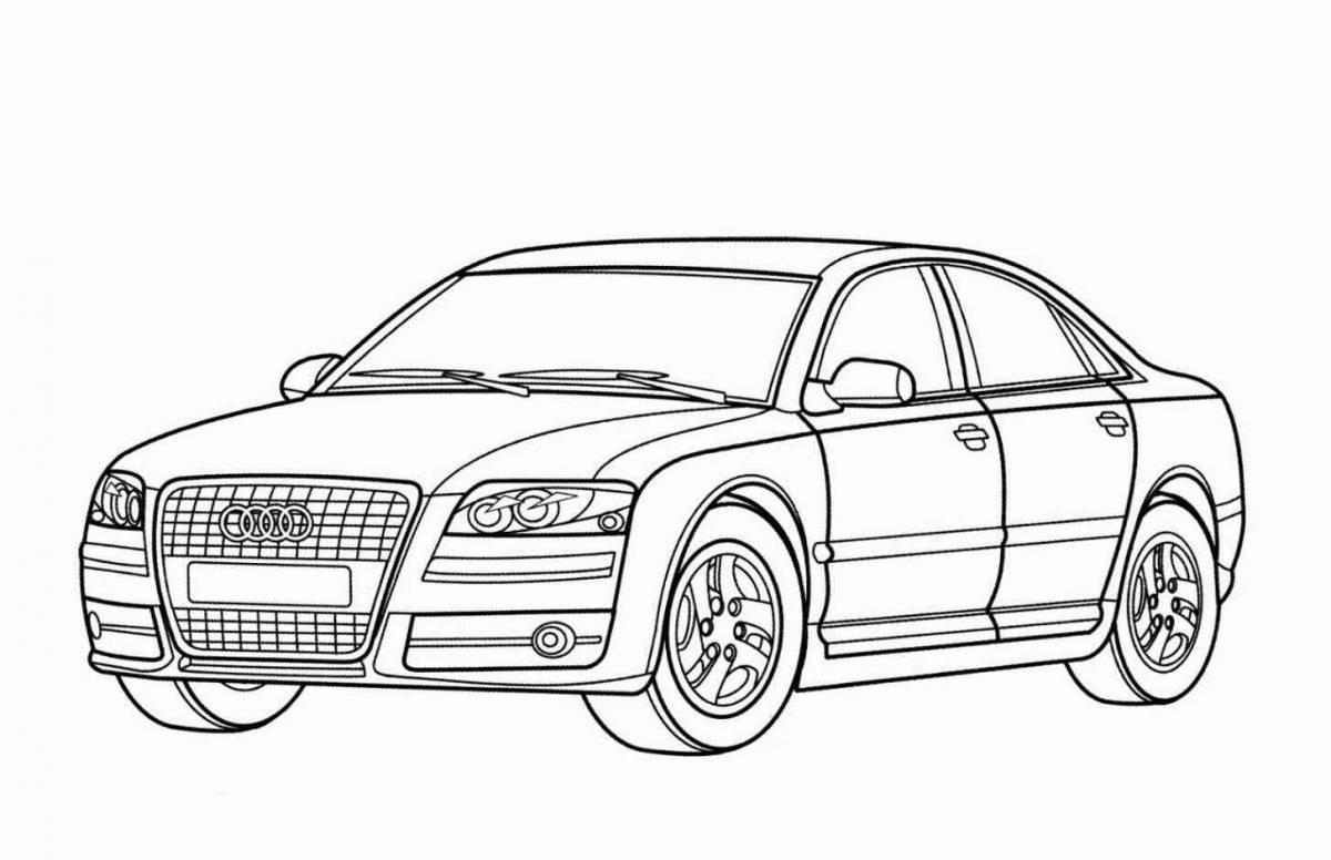 Coloring page of spectacular sedan