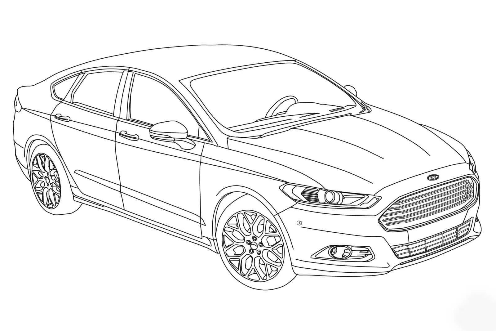 Intricate sedan coloring page