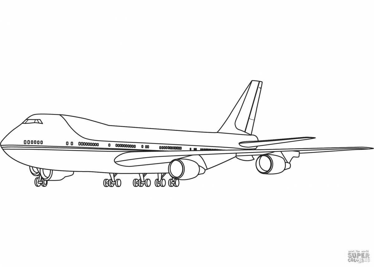 Playful boeing coloring page