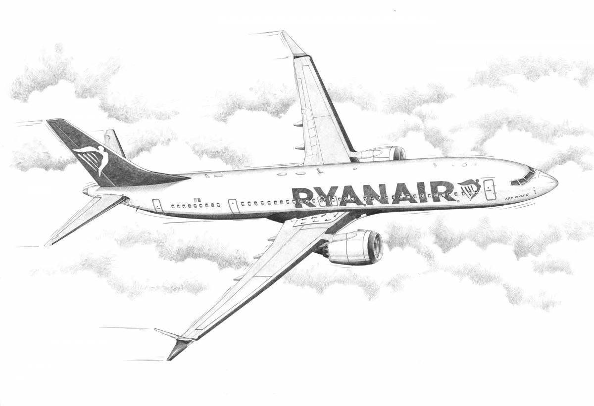 Outstanding boeing coloring page
