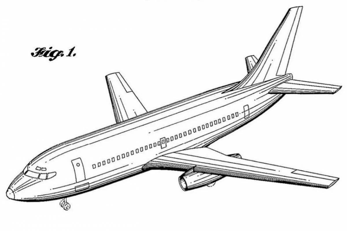 Cute boeing coloring page