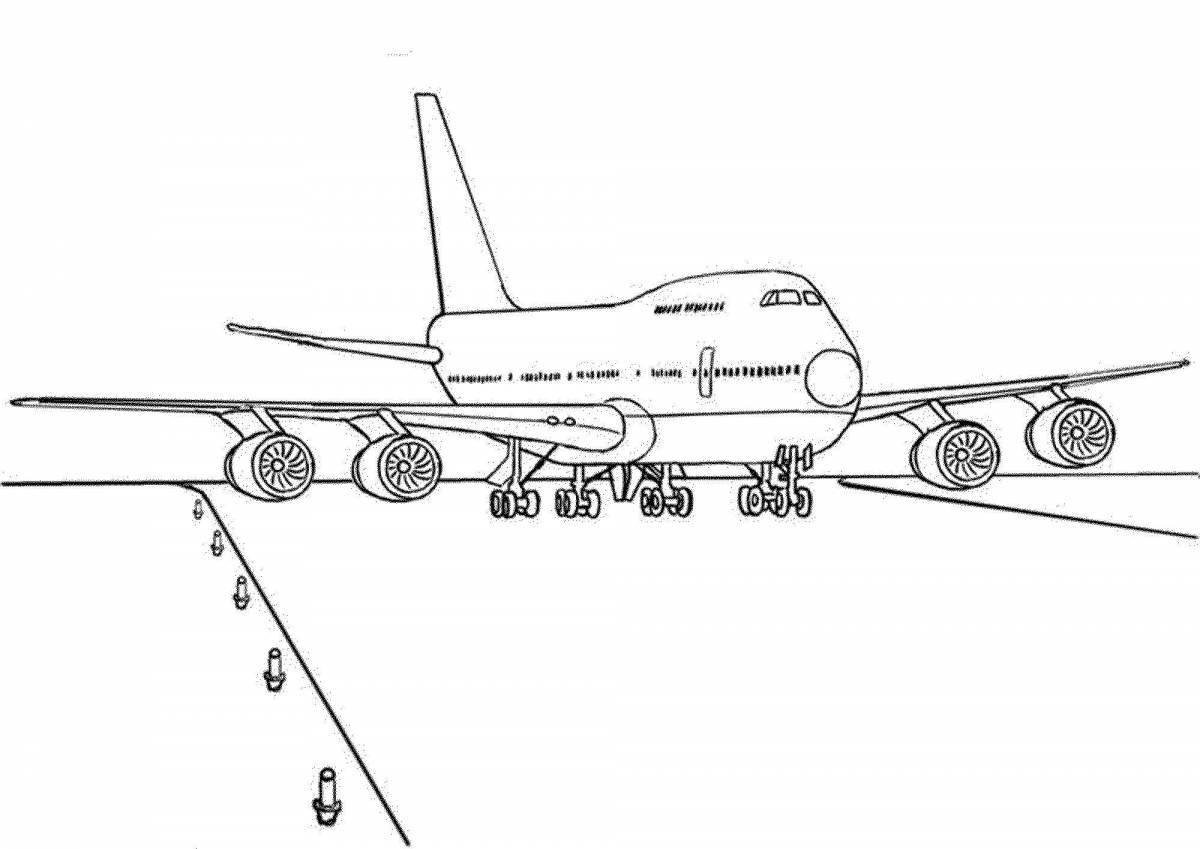 Funky boeing coloring page