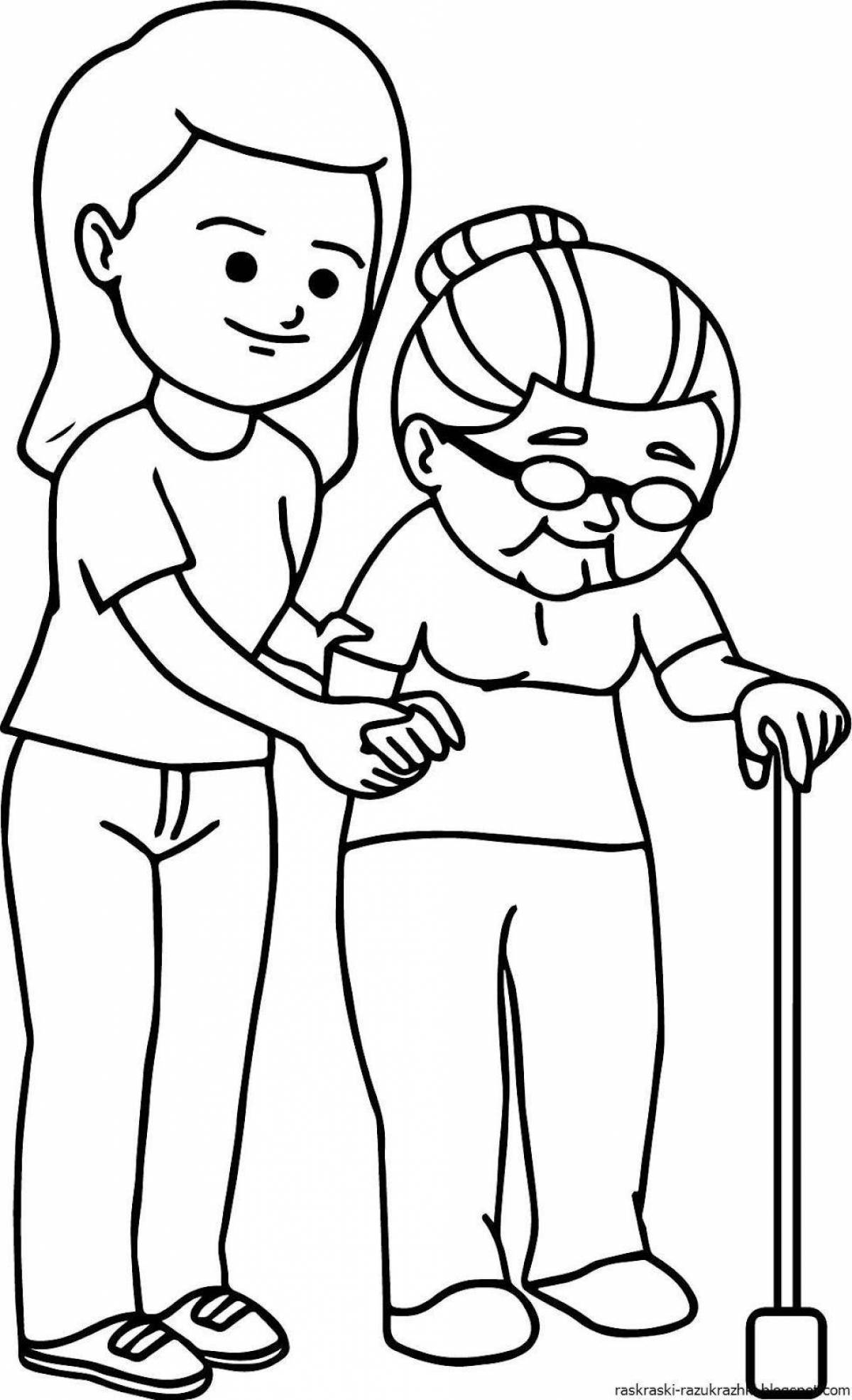 Coloring page passionate volunteers