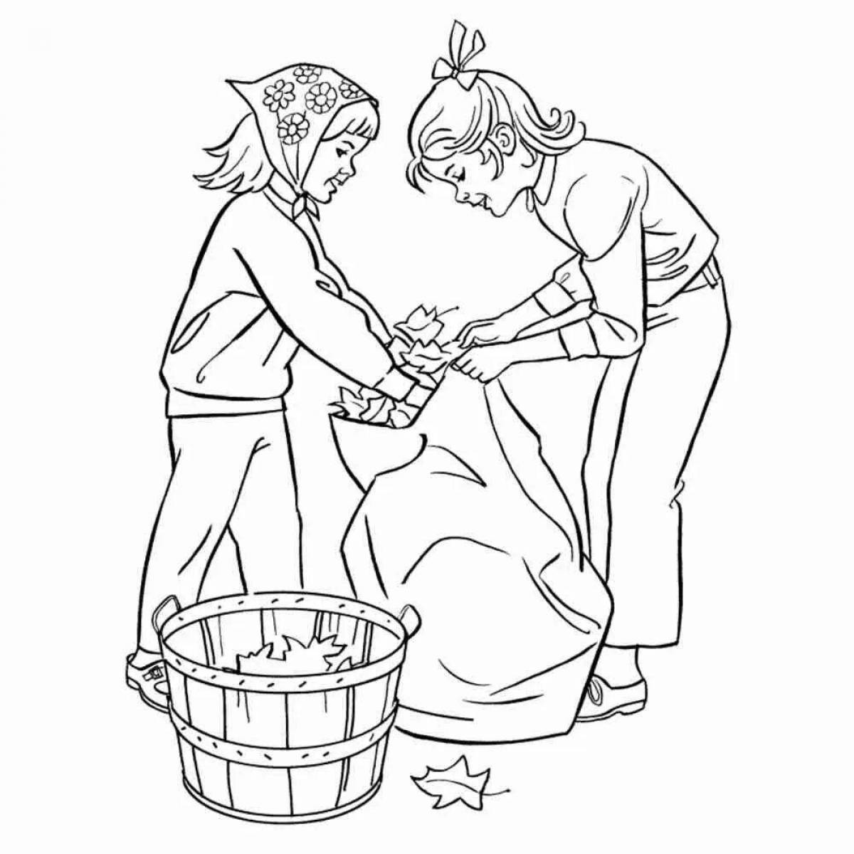 Decided volunteers coloring page