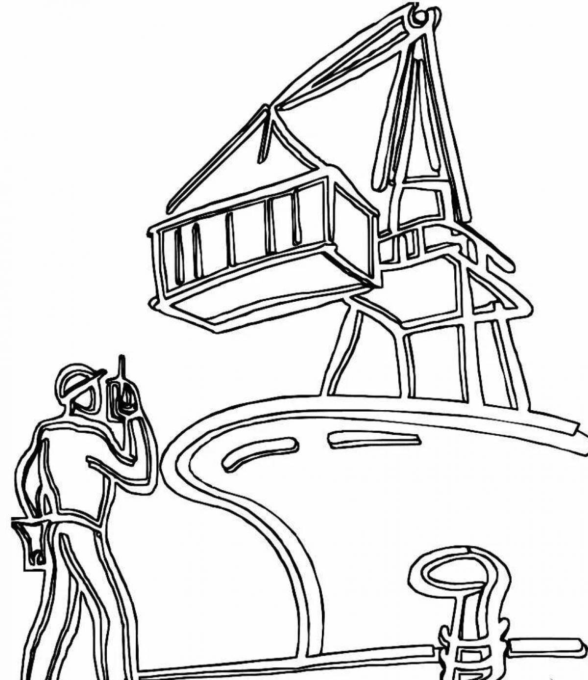 Exotic port coloring page