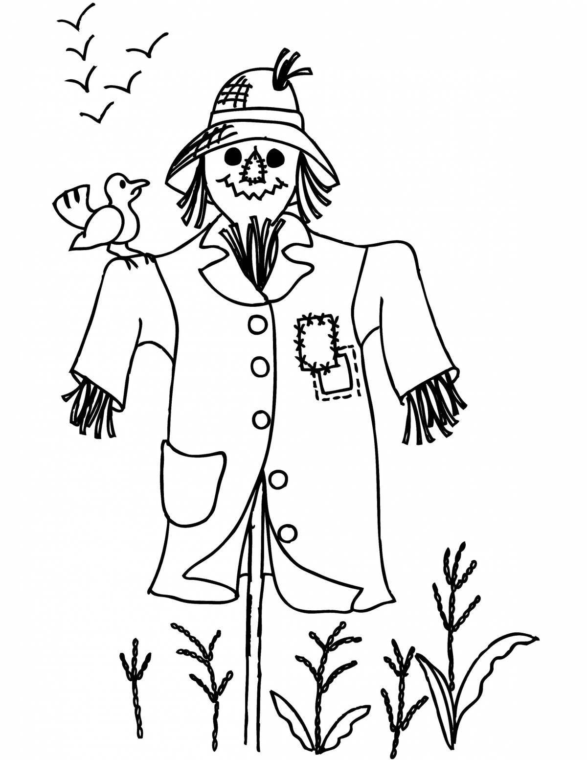 Adorable scarecrow coloring book