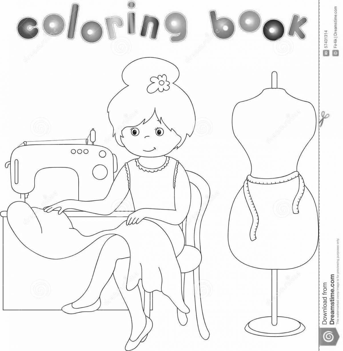 Creative tailor coloring page