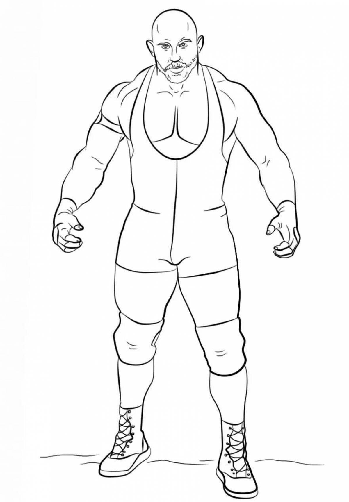Powerful wrestler coloring pages