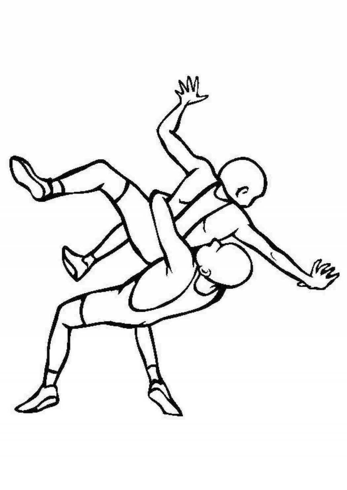 Dynamic wrestler coloring pages