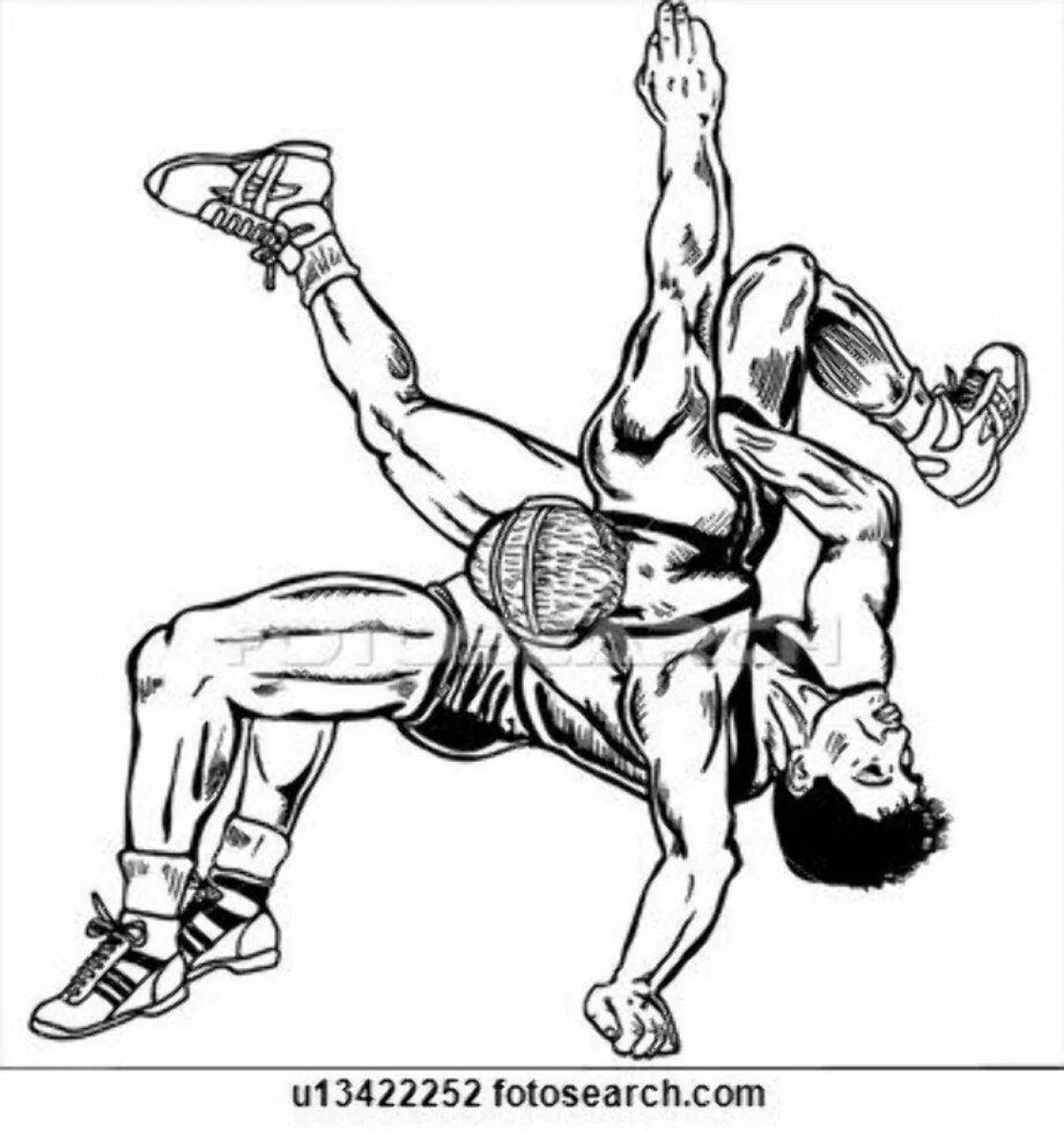 Strong wrestler coloring pages