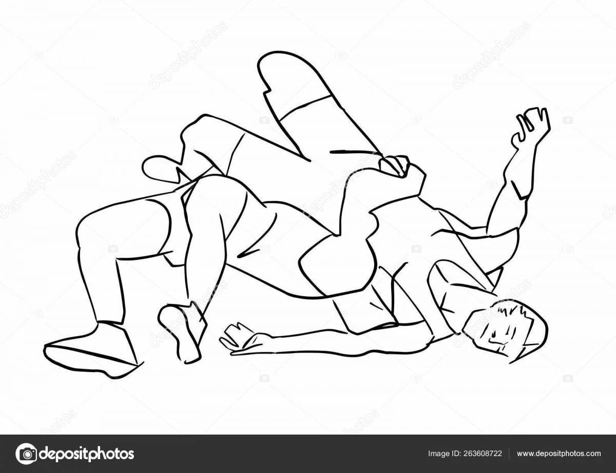 Fearless wrestlers coloring pages