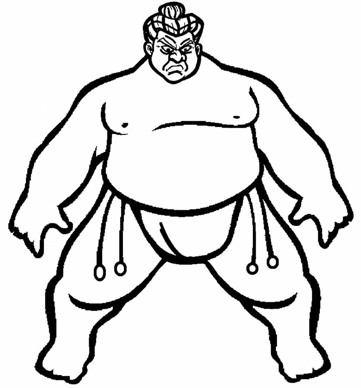 Energetic wrestler coloring pages