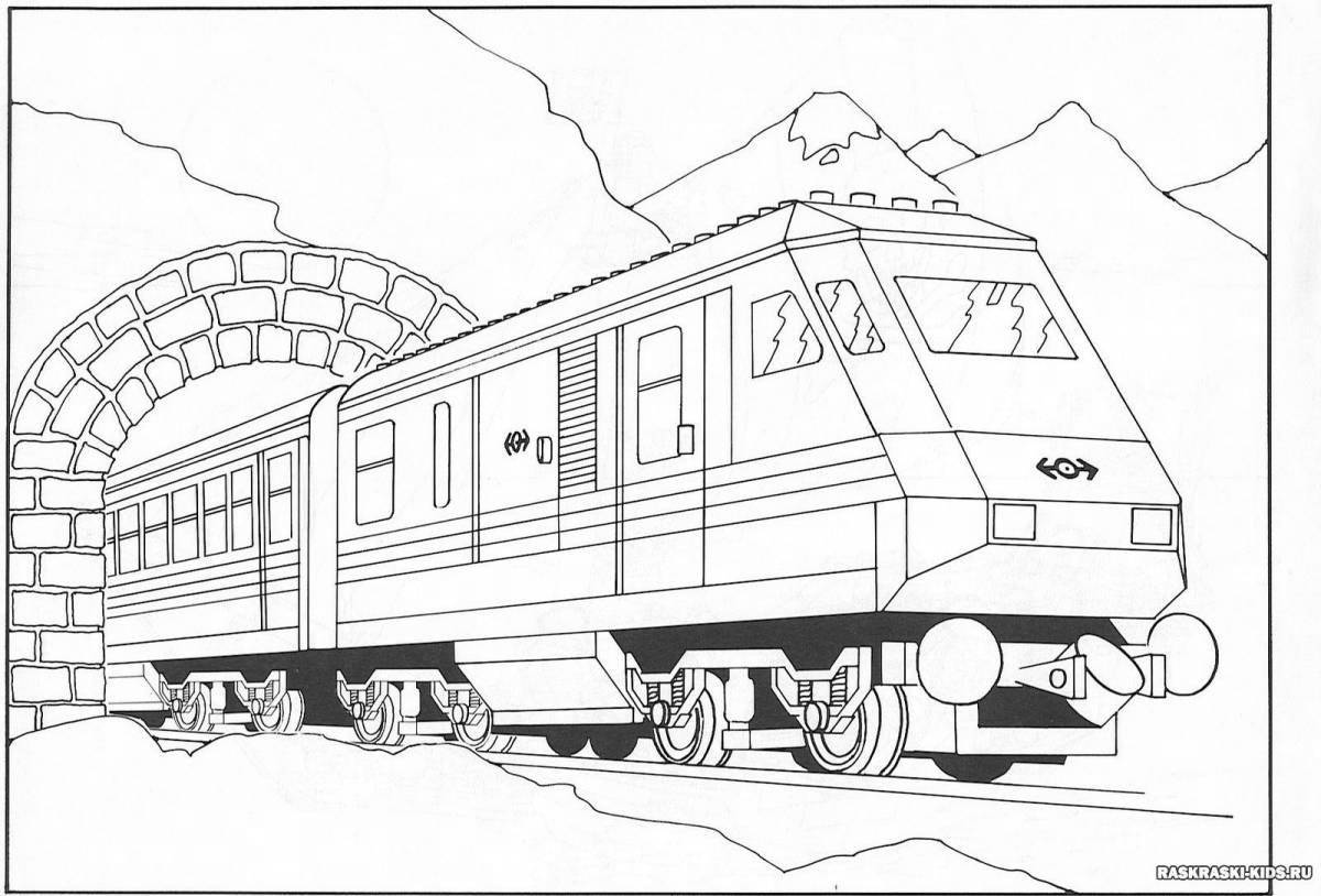 Detailed subway coloring page