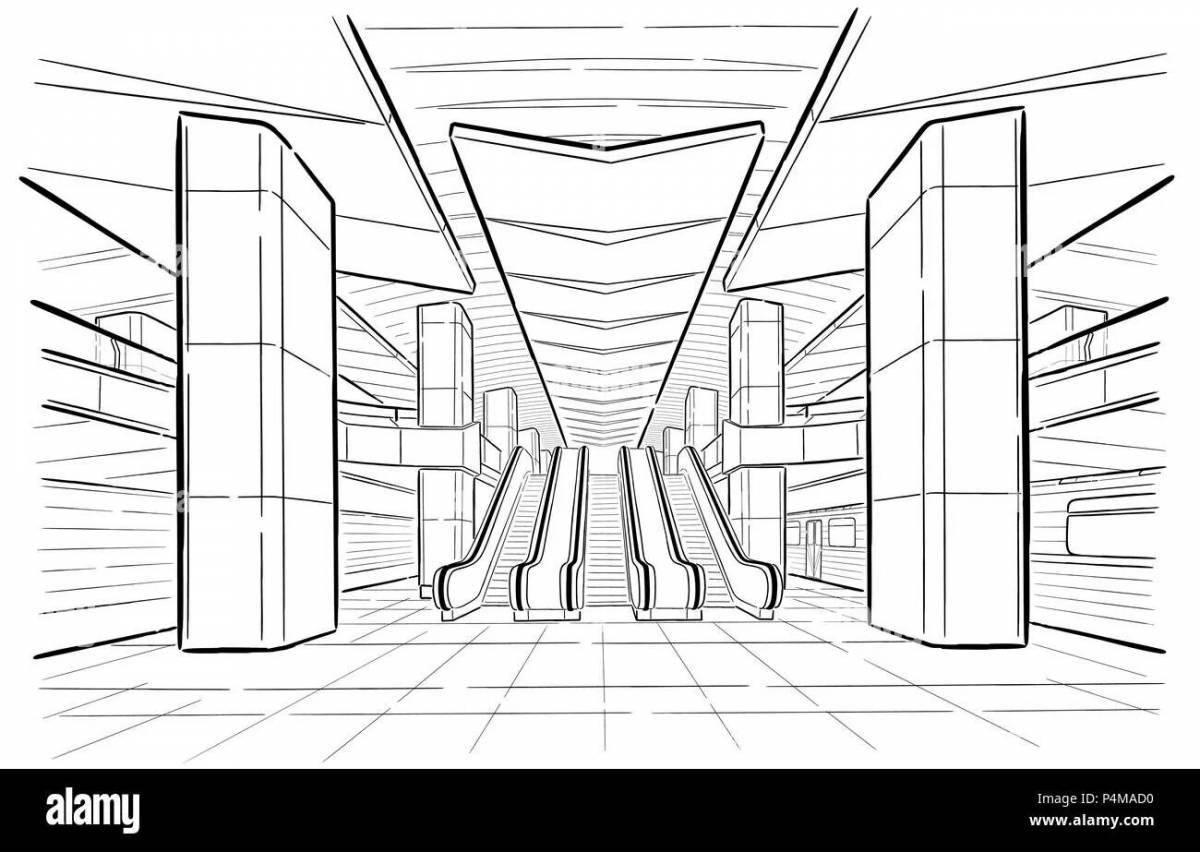 Subway coloring page in color