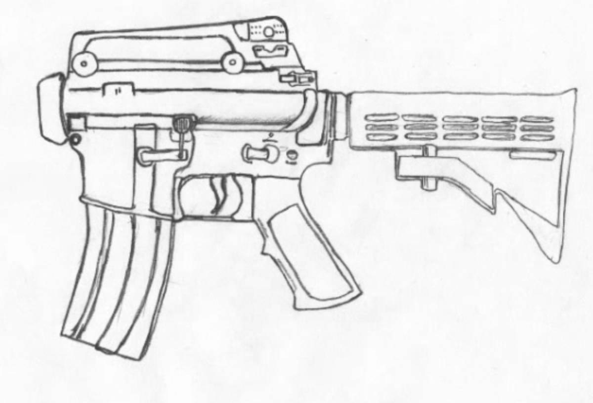 Веселая раскраска m4a1