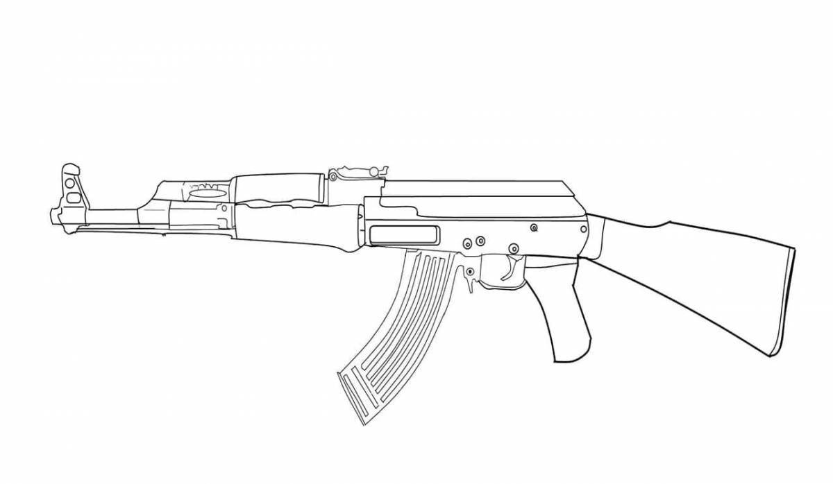 Живая страница раскраски m4a1