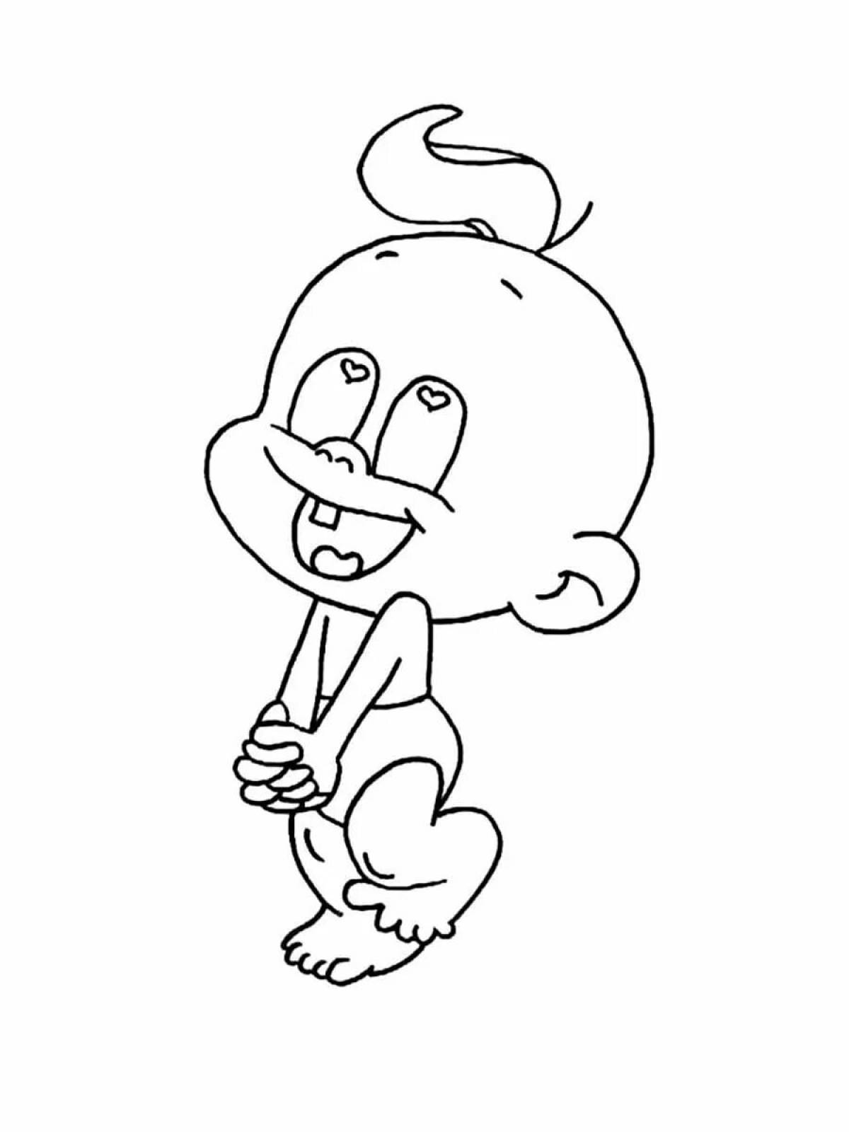 Цветная безумная раскраска с арахисом