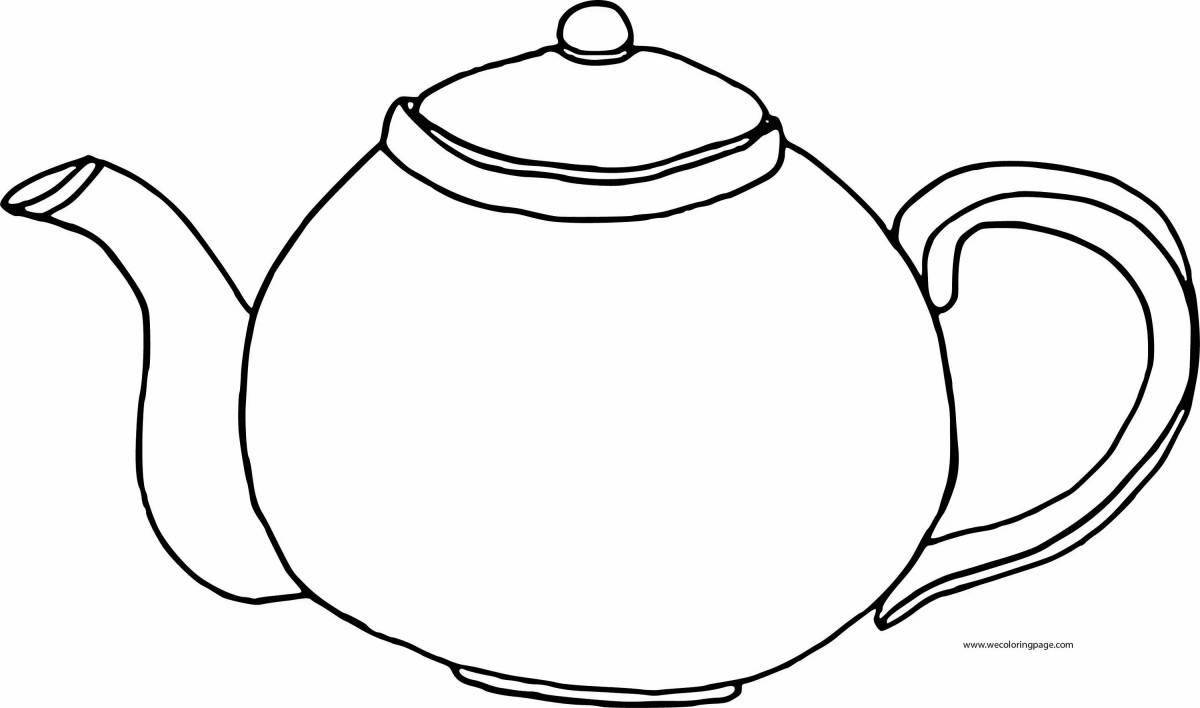 Colorful teapot coloring page