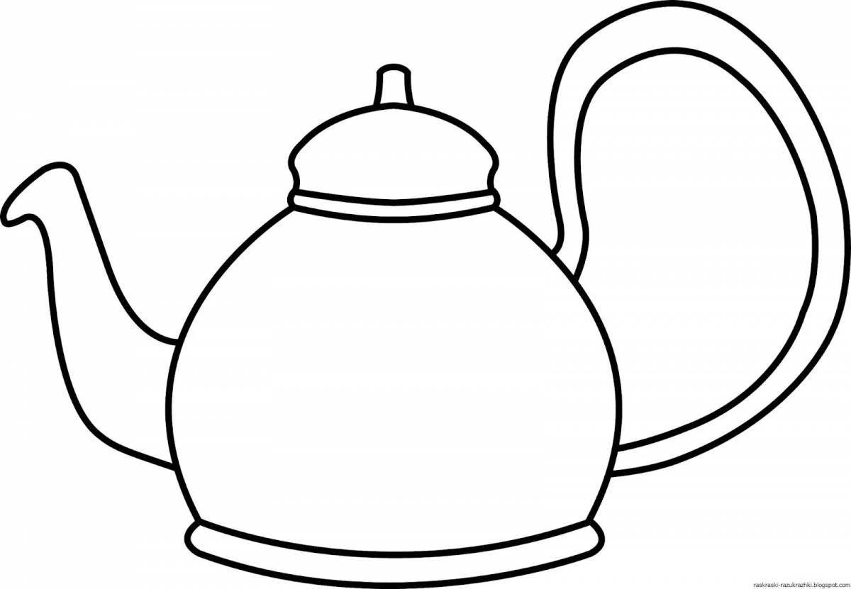 Inviting teapot coloring book