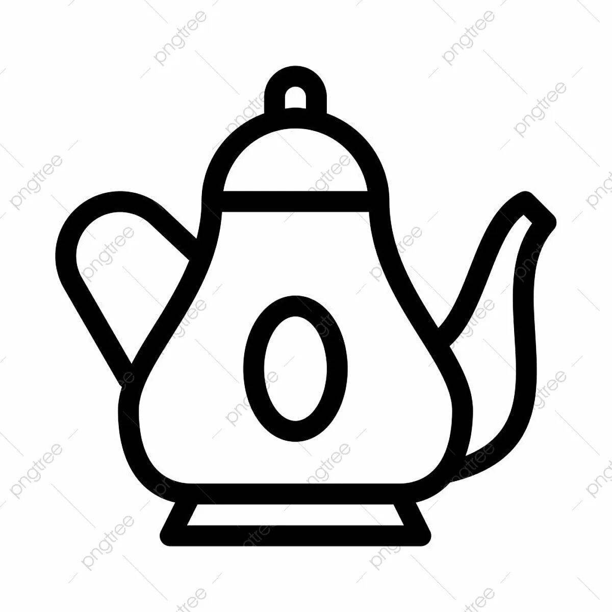 Cute teapot coloring page