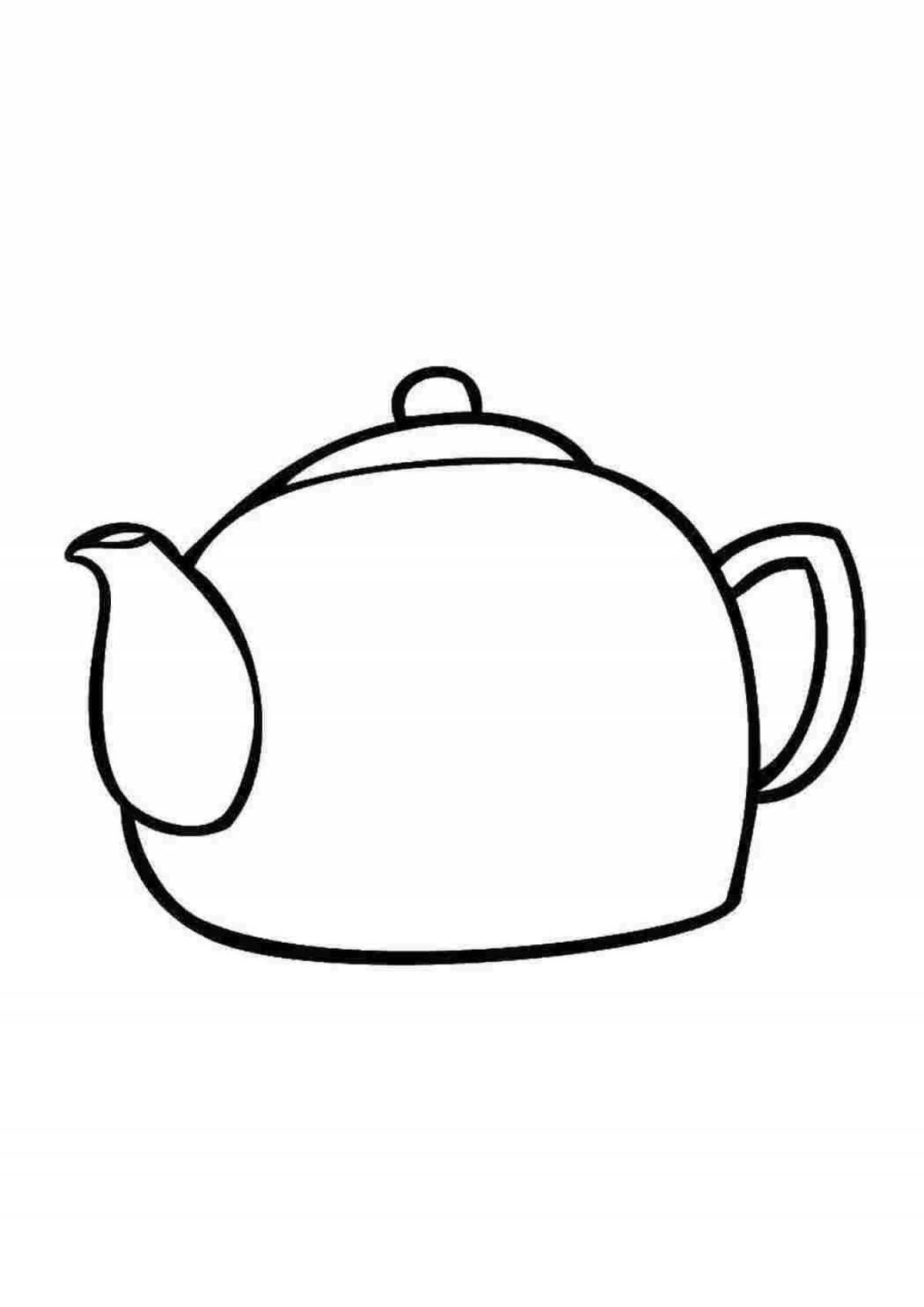 Refreshing teapot coloring book