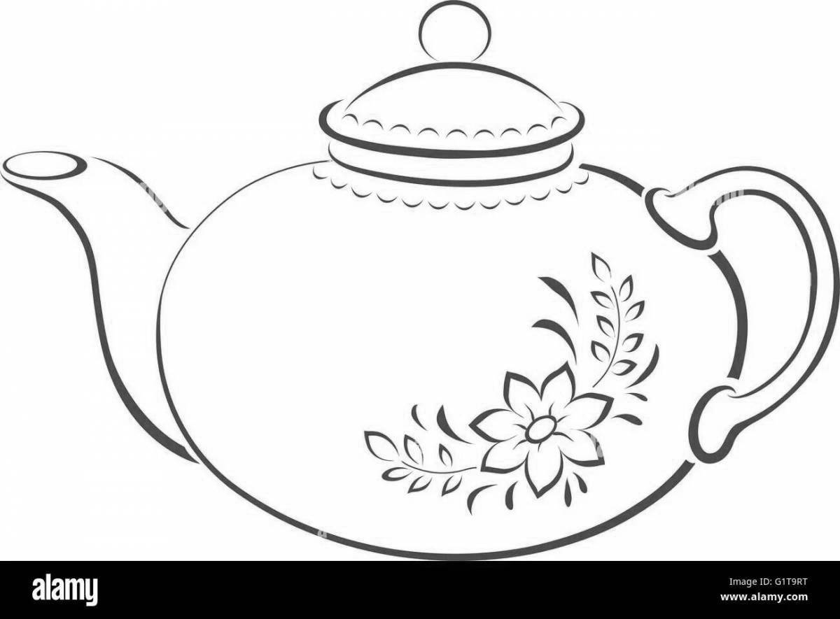 Coloring teapot tasteful