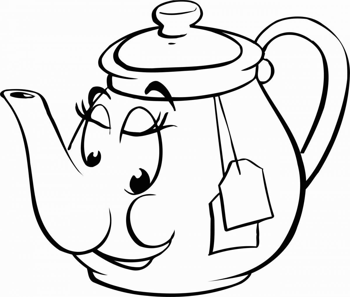 Creative teapot coloring book