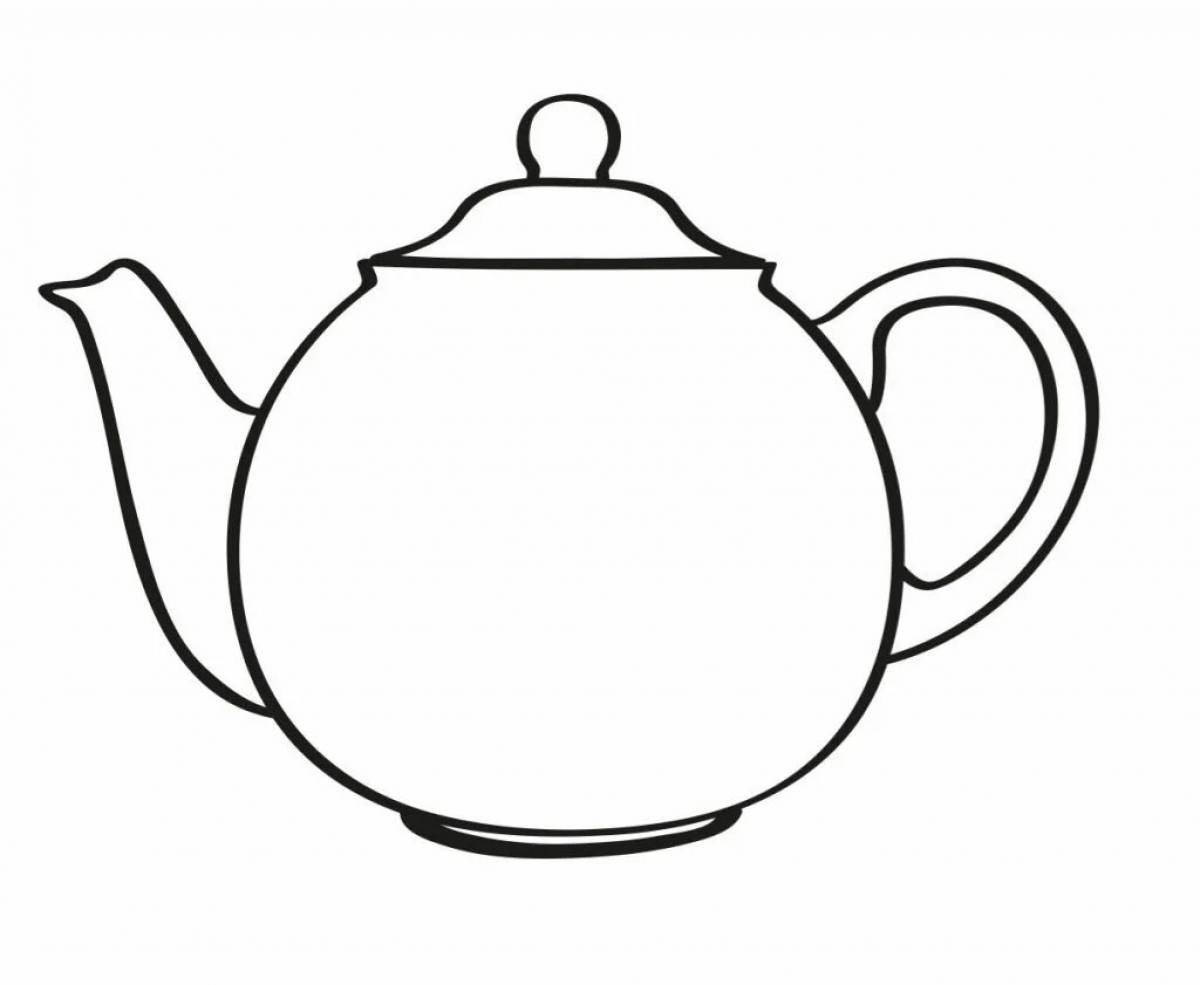 Coloring page festive teapot