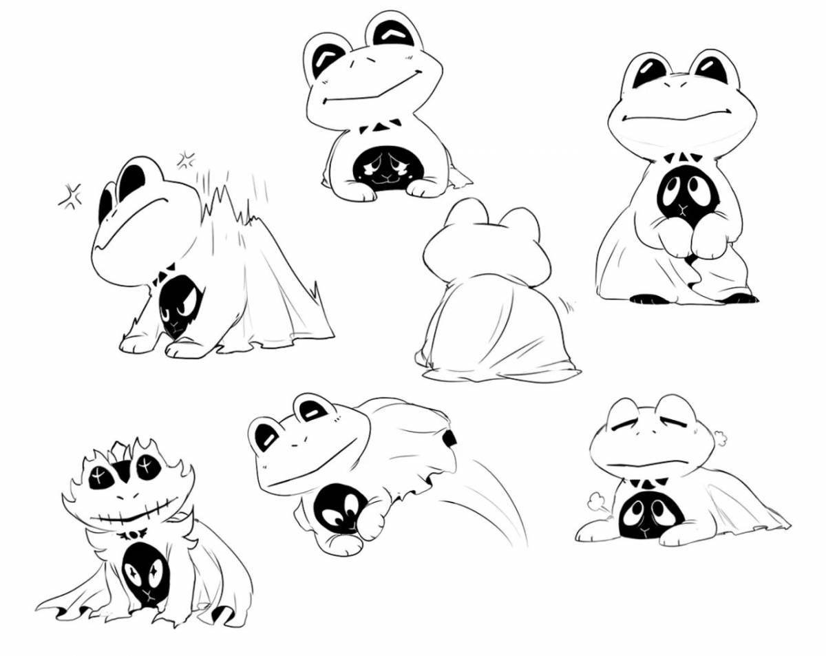 Glitter frog coloring book