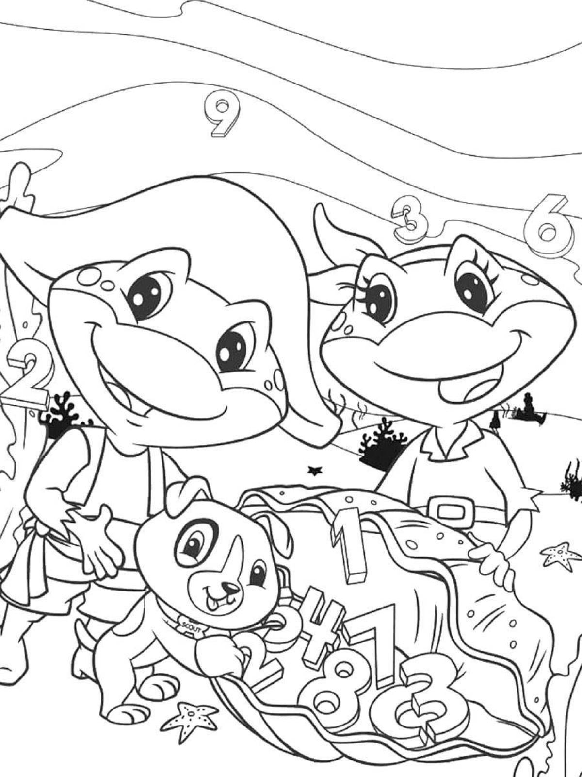 Froggy magic coloring book