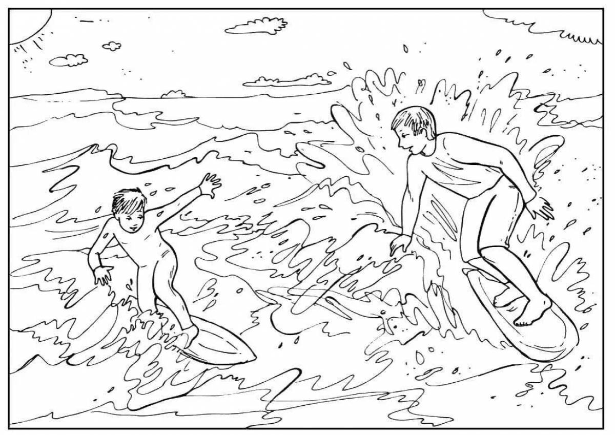 Shining Surf coloring page