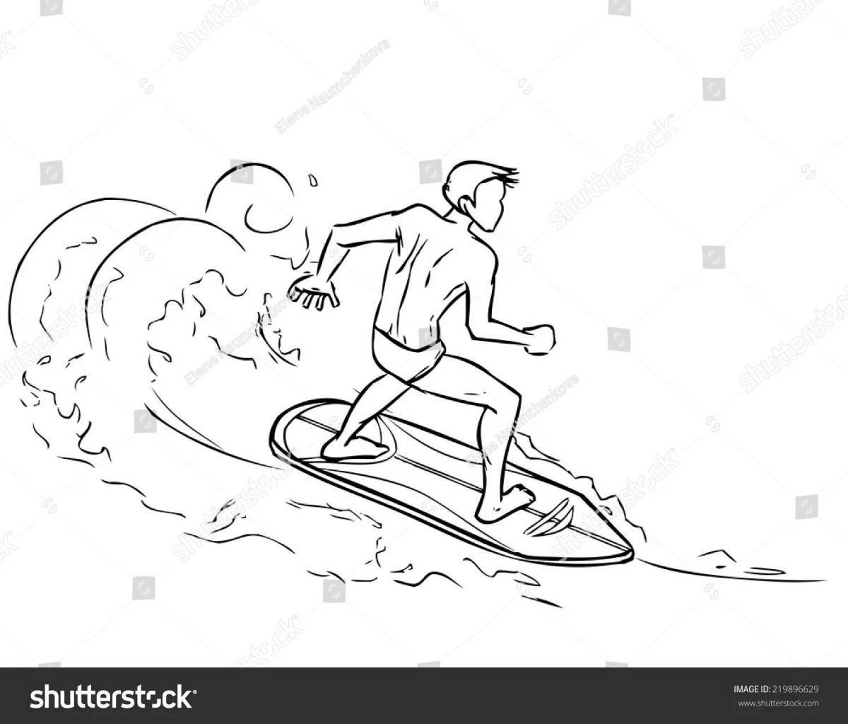 Surf refreshing coloring page