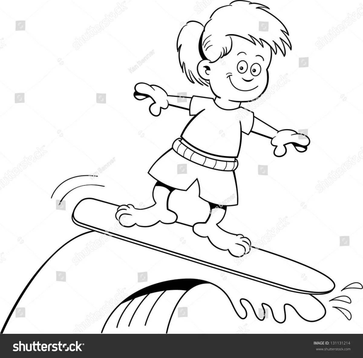 Dynamic Surf Coloring Page