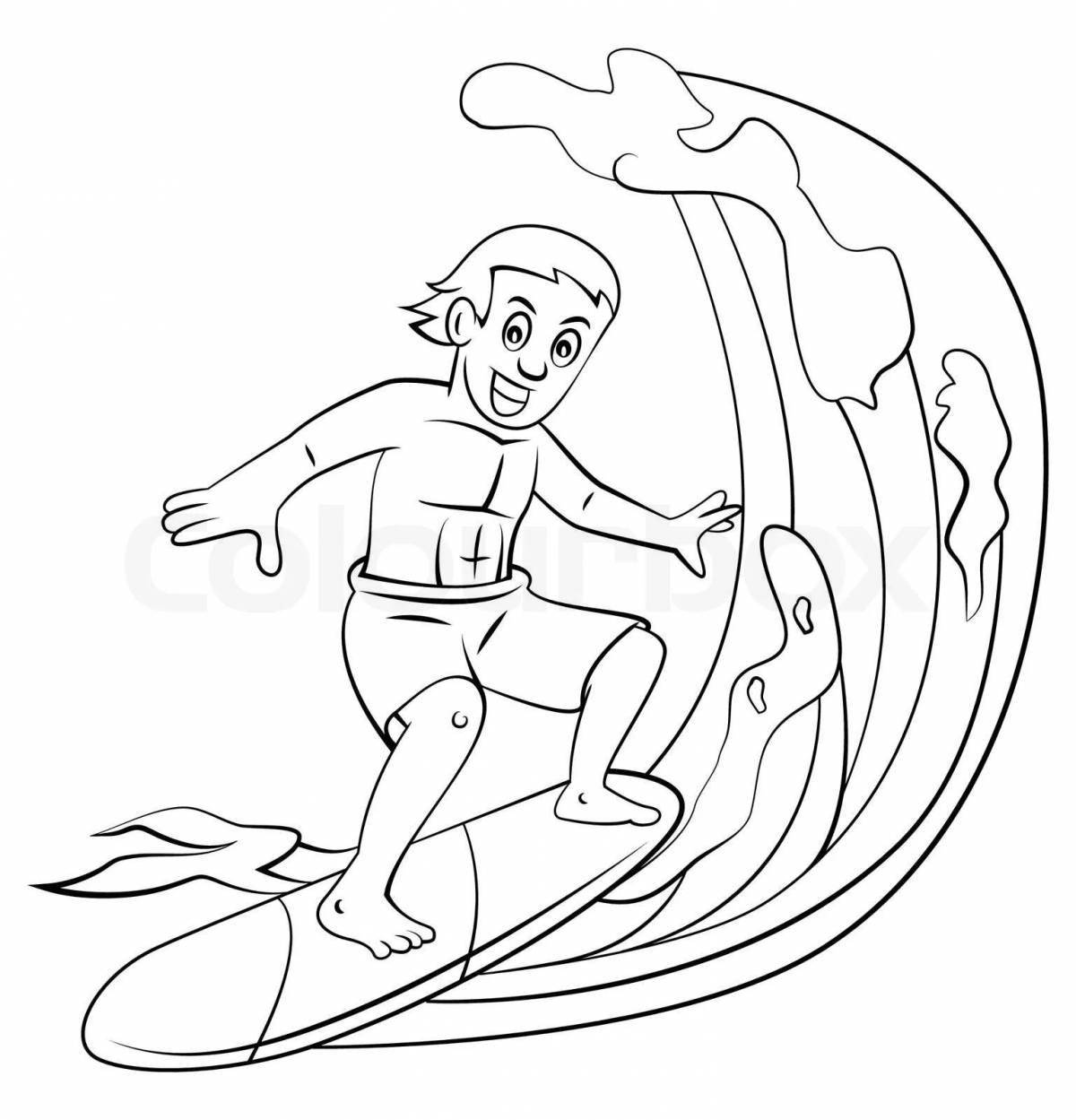Fun surf coloring book