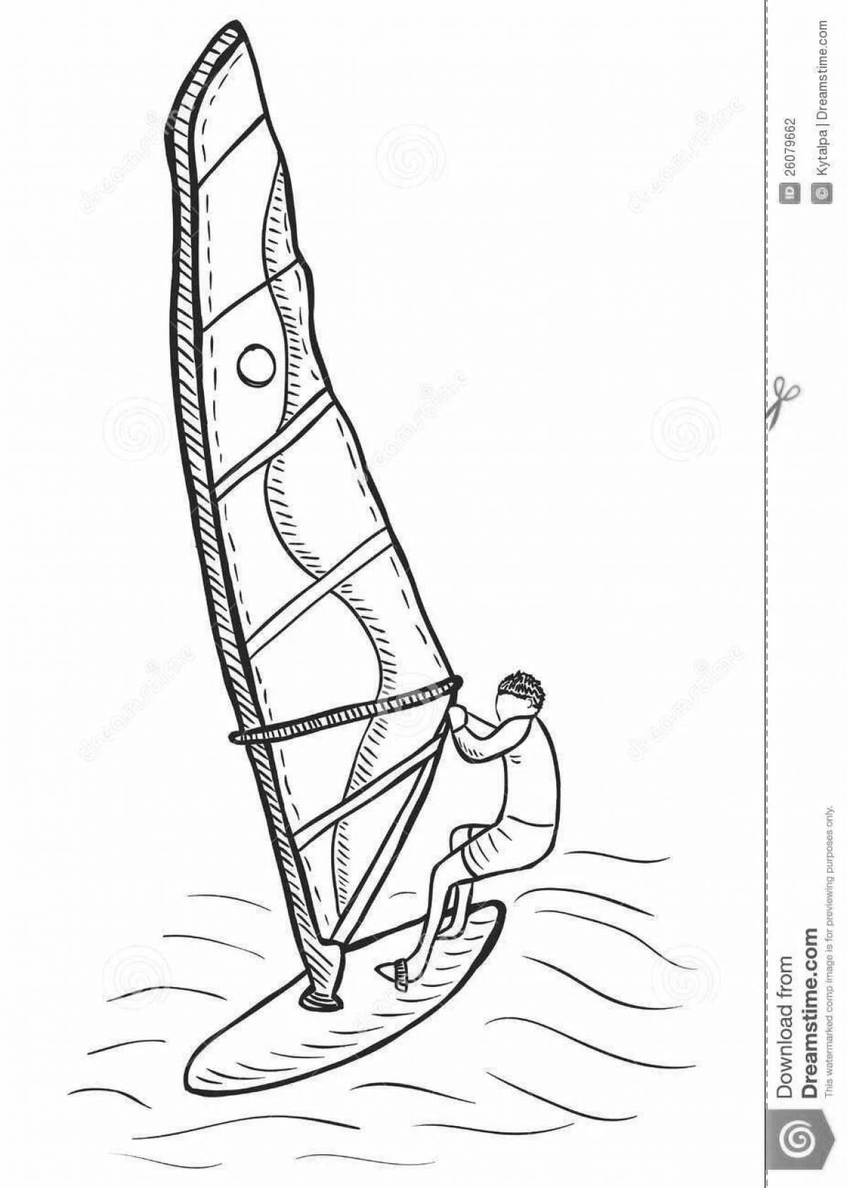 Adorable surf coloring page