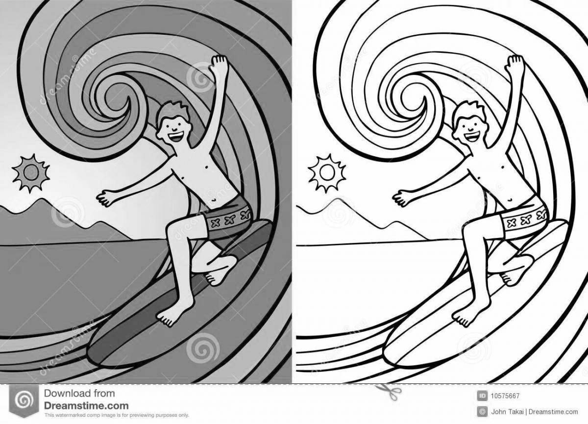 Great surf coloring book
