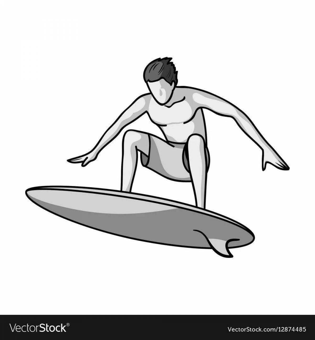 Буйный серфинг раскраска