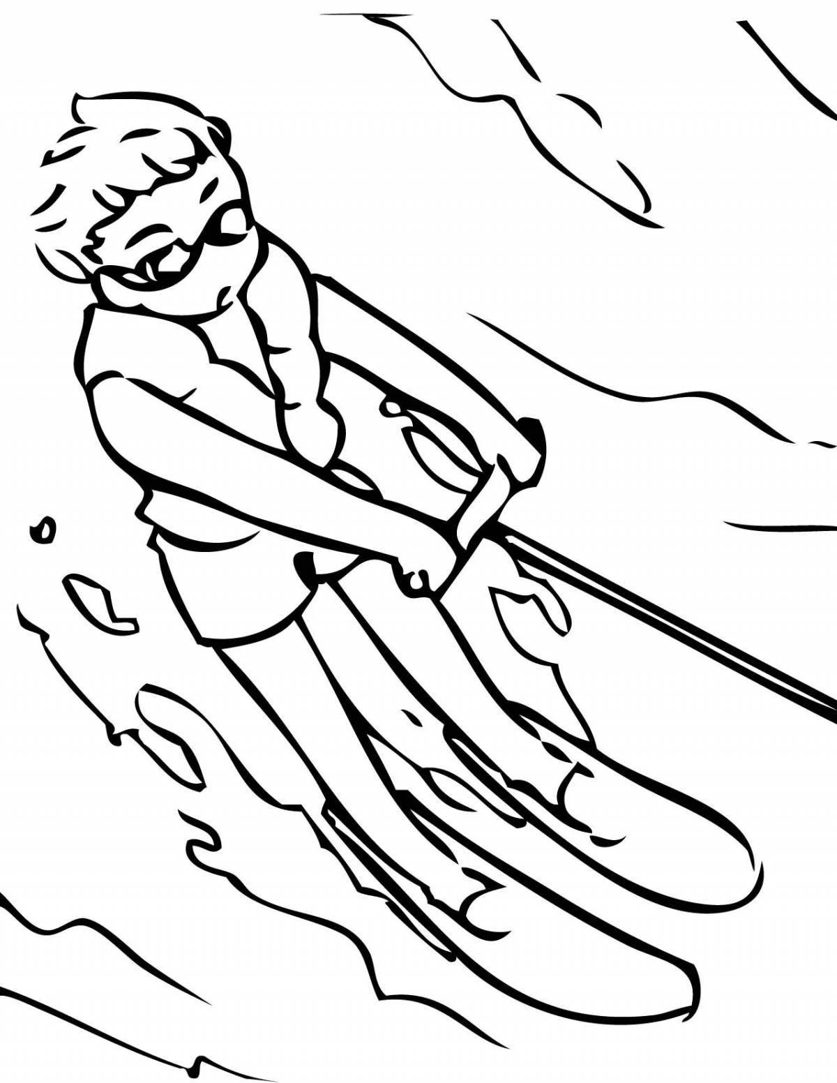 Exotic surf coloring page