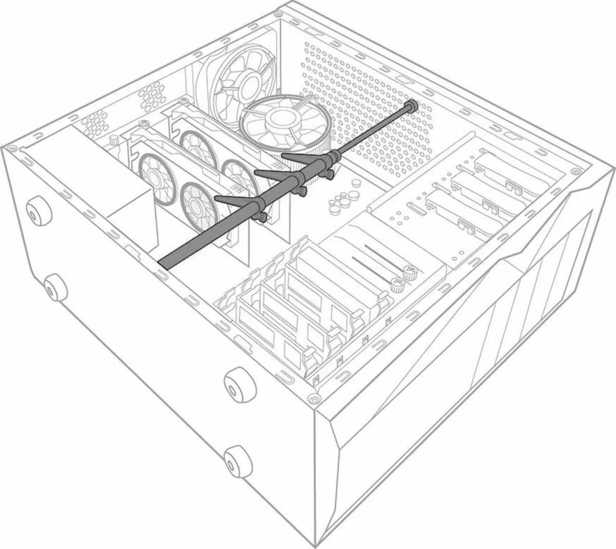 Colorful graphics card coloring page