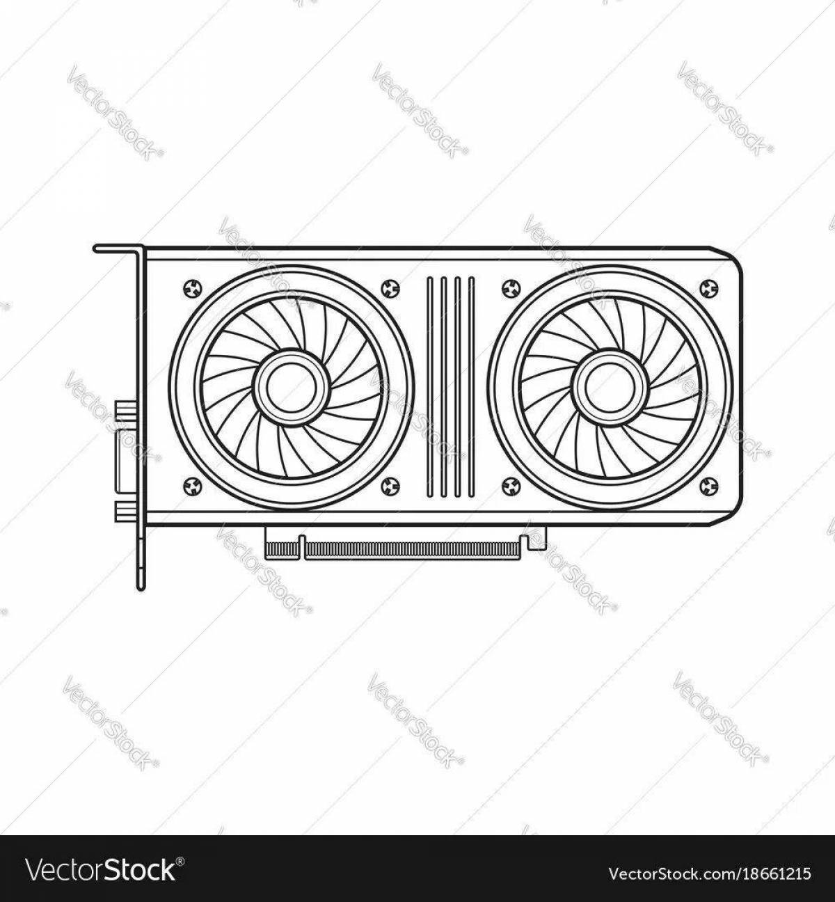 Color-creative video card coloring page